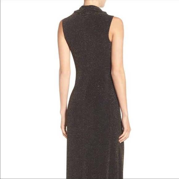 NWT Aidan Mattox Metallic Column Slit MAXI Gown 8 - Picture 6 of 9